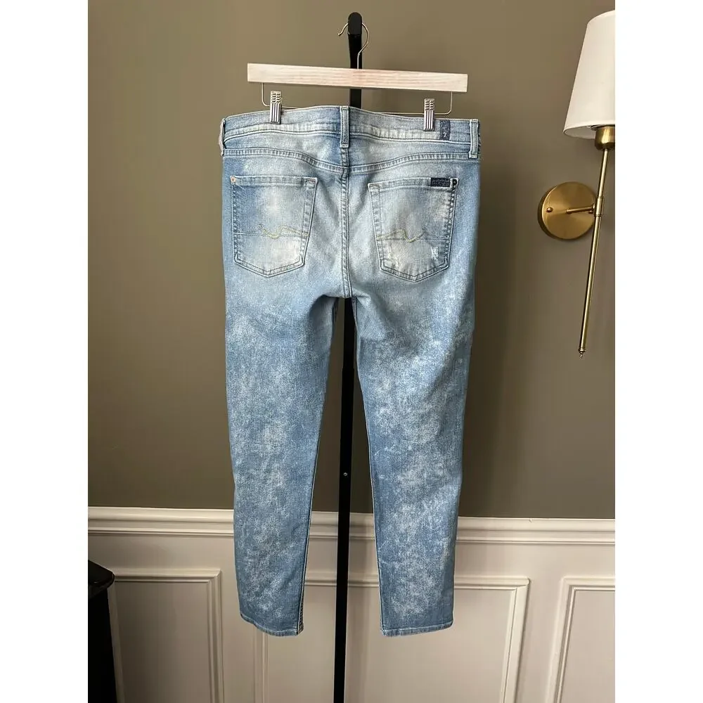 7 For All Mankind Josefina Skinny Boyfriend Jeans Size 30 - Picture 3 of 7